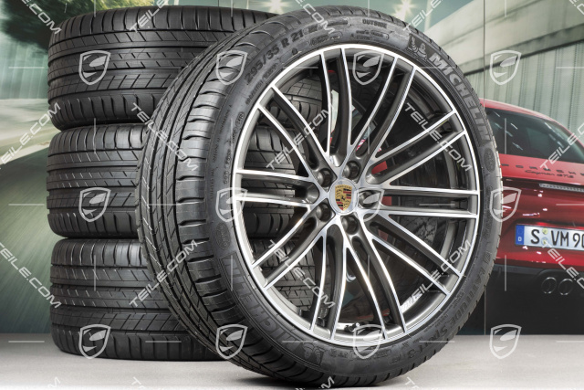 21" Turbo IV Design summer wheel set, wheel rims 9,5J x 21 ET27 + 10J x 21 ET19 + Michelin summer tyres 265/40 R21 + 295/35 R21, with TPM