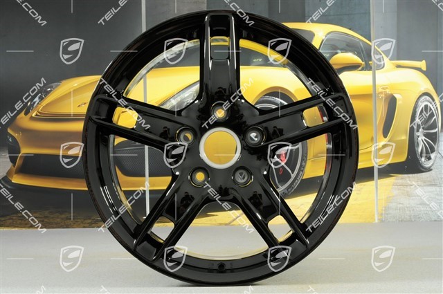 18-inch Boxster S alloy wheel, 8J x 18 ET57, black high gloss
