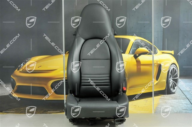 Seat, manual adjustable, leather/Leatherette, Black, R