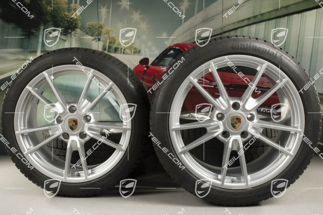 19-/20-inch Carrera winter wheel set, wheel rims 8,5J x 19 ET52 + 11J x 20 ET66 + Continental winter tyres 235/40 R19 + 295/35 R20, with TPMS