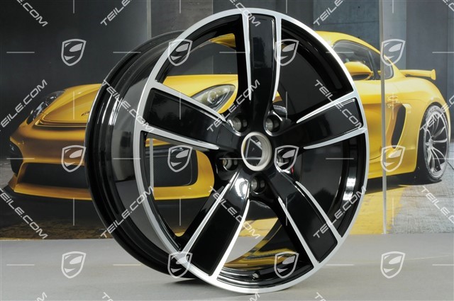 20-inch wheel rim set Carrera Sport, 8,5J x 20 ET57 + 10,5J x 20 ET51, black high gloss