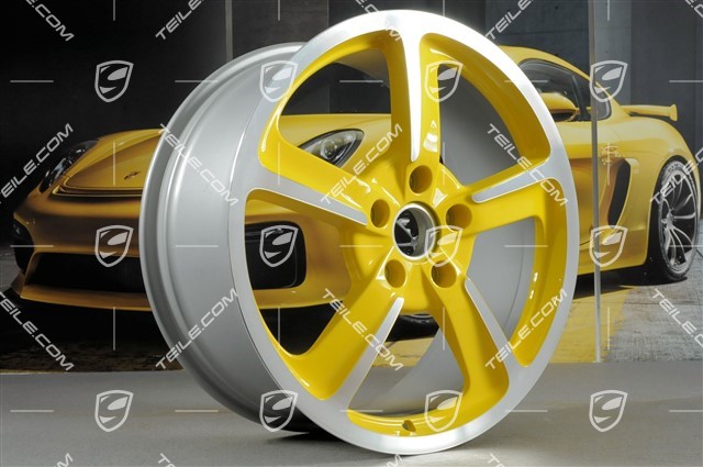 20-inch SportTechno wheel set, 8.5J x 20 ET57 + 10J x 20 x ET50, Racing Yellow