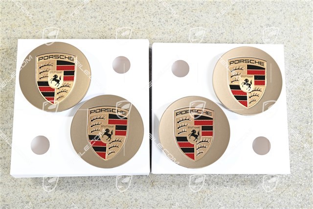Hub cap set, crest coloured, concave, Neodyme