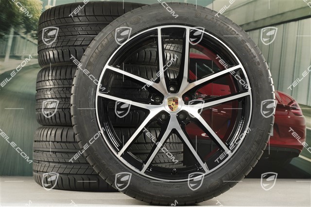 20-inch Macan S summer wheels set, rims 9J x 20 ET26 + 10J x  20 ET19 + Michelin summer tyres 265/45 R20 + 295/40 R20, with TPMS / new /  Macan / 601-01 Summer wheel sets / 95B044668E EXC