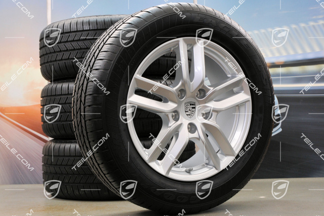 18" all-season wheel set, Cayenne S facelift 2014-> rims 8J x 18 ET53 + GoodYear Eagle LS2 all-season tyres 255/55 R18, TPMS