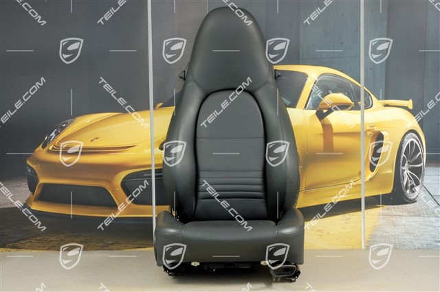 Seat, manual adjustable, heating, leather, Black, damaged, R