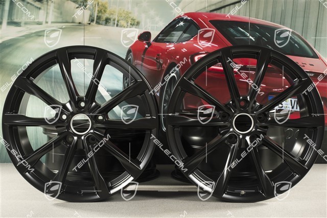 19-inch Boxster S wheel rim set, 8J x 19 ET57 + 10J x 19 ET45, black silky gloss / mat
