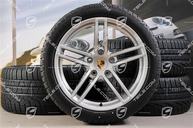 19" Komplet kół zimowych Carrera, felgi 8,5J x 19 ET54 + 11J x 19 ET48 + opony zimowe Pirelli 235/40 R19 + 295/35 R19, bez czujników ciśn