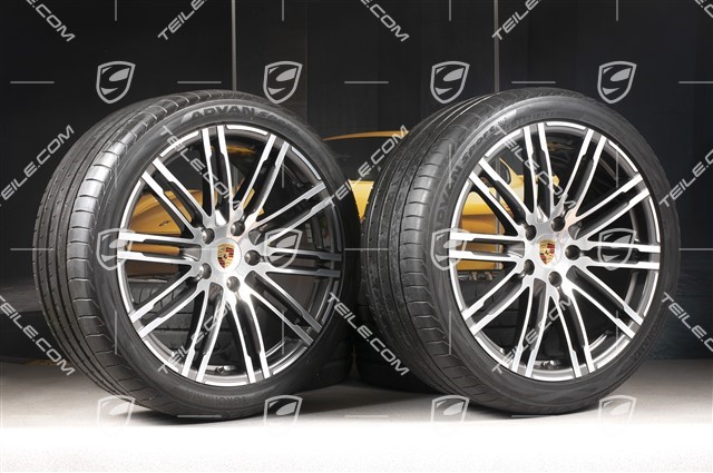 21-inch summer wheels set Turbo III, rims 10J x 21 ET50 + Yokohama summer tyres 295/35 R21, with TPM, NEW-only 30km (from a new Vehicle)