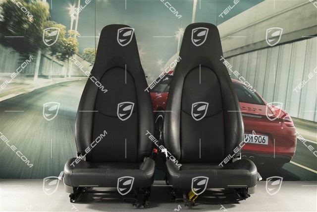 Seats, manual adjustable, leatherette, black, set (L+R)