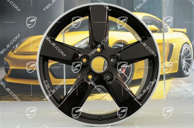 19-inch Cayman S wheel set, 8J x 19 x ET 57 + 9,5J x 19 x ET 45, rims spokes in Mahogany Metallic