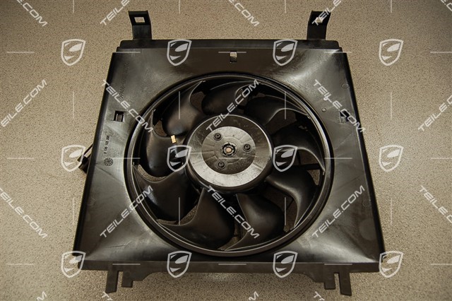 Radiator fan housing (incl. shroud, resistor and protective cap), L=R