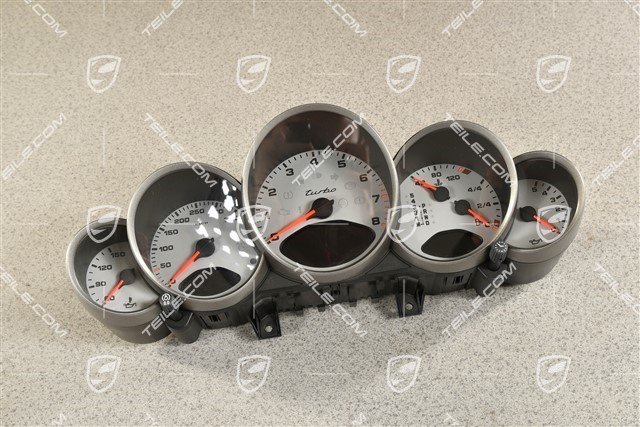 Instrument cluster,Turbo, Tiptronic transmission, silver face gauges