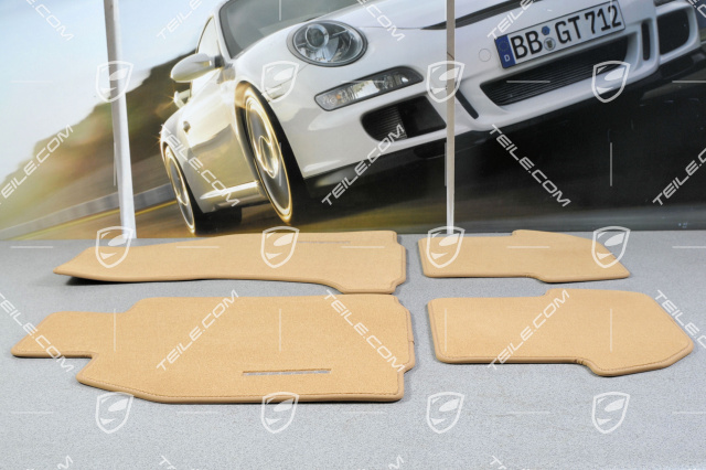 Floor mat set, 4-piece, BOSE Sound System, for Cabrio/Targa, sand beige