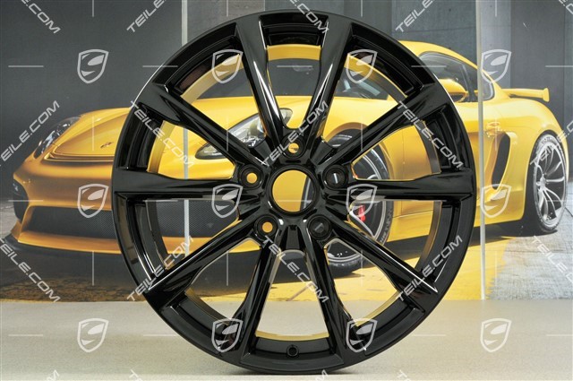 19-inch Boxster S wheel rim set, 8J x 19 ET57 + 10J x 19 ET45, in black high gloss