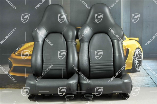 Sport seat (broad), manual adjustment, leather, black, set L+R