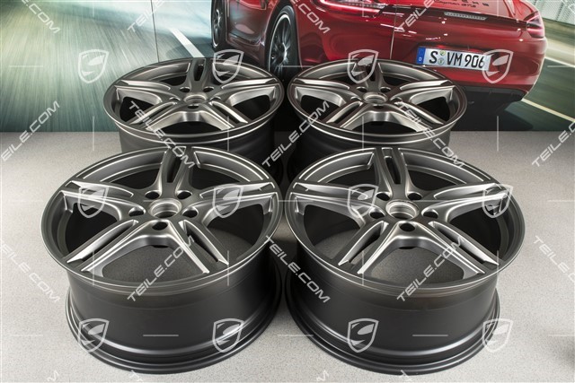 20-inch wheel rim Turbo, 10,5J x 20 ET71 + 9,5J x 20 ET71, for winter use, Platinum satin matt