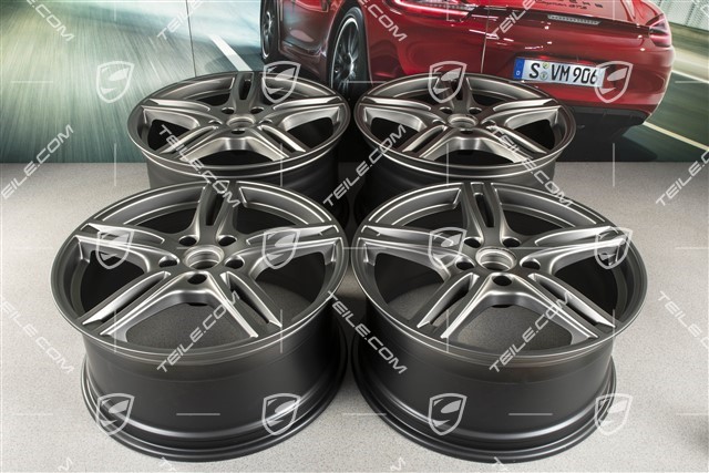 20" Felgensatz Turbo, 10,5J x 20 ET71 + 9,5J x 20 ET71, für Winterbetrieb, Platinum seidenmatt