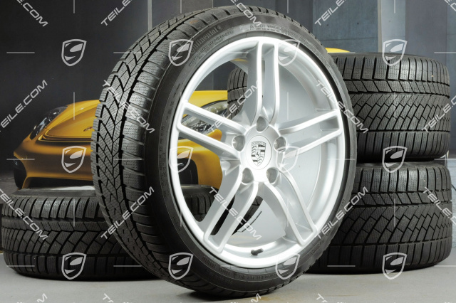 19-inch Carrera winter wheel set, 8,5J x 19 ET54 + 11J x 19 ET69, Continental winter tyres 235/40 R19 + 285/35 R19, with TPMS