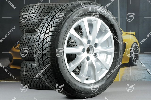 18-inch Cayenne winter wheel set, wheels 8J x 18 ET53 + tyres Michelin 255/55 R18 109V XL M+S,  DOT/year 2011, without TPMS