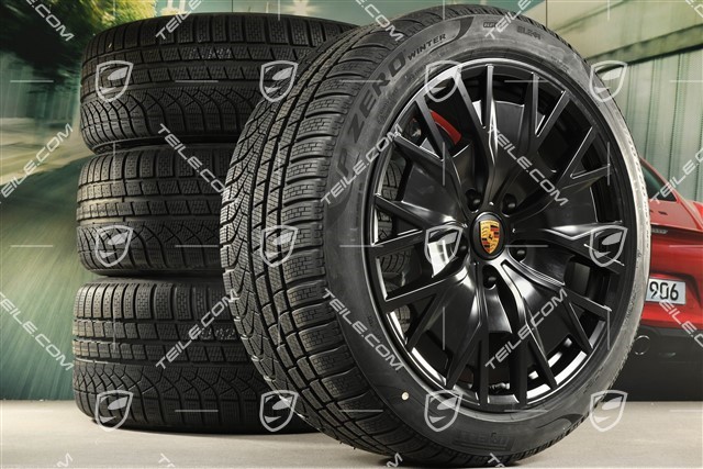 20-inch Turbo S Aero Design winter wheel set, rims 9J x 20 ET54 + 11J x 20 ET60 + NEW Pirelli winter tyres 245/45 R20 + 285/40 R20, black satin matt