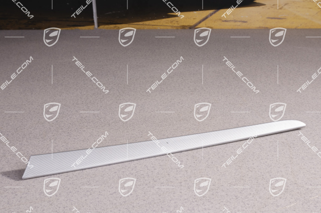 Door card trim moulding, long, Silver mat chrome, front=rear, L