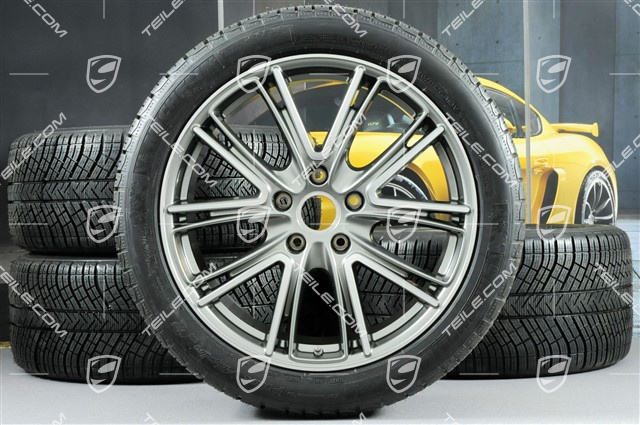 20-inch winter wheels set "Exclusive Design", rims 9,5 J x 20 ET71 + 10,5 J x 20 ET71 + Michelin Pilot Alpin 4 winter tires 275/40 R20 + 315/35 R20, platinum silver