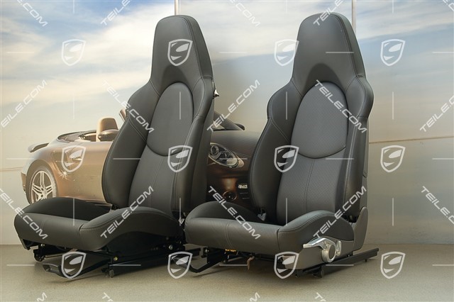 Sport seats, black leather, in mint condition, set (L+R)