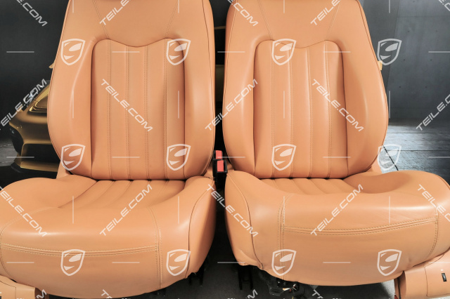 Quattroporte, Seats, el adjustable, leather, heating, Lumbar, Memory, Light Brown, set (L+R)