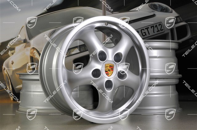 17-inch CUP II wheel set, 7J x 17 ET55 + 8J x 17 ET70, for winter use (C2/C4/Targa)