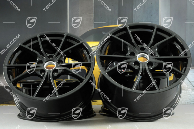 20-inch wheel rim set Carrera S IV, 8,5J x 20 ET49 + 11J x 20 ET78, for winter wheels, C2/C2S, Jet Black Metallic