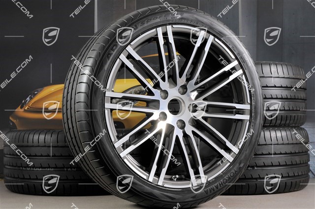 21-inch summer wheels set Turbo III, rims 10J x 21 ET50 + NEW Yokohama summer tyres 295/35 R21, with TPMS