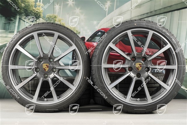 20-inch Carrera Classic summer wheels set, rims 8J x 20 ET57 + 10J x 20 ET45 + GoodYear summer tires 235/35 ZR20 + 265/35 ZR20, with TPMS