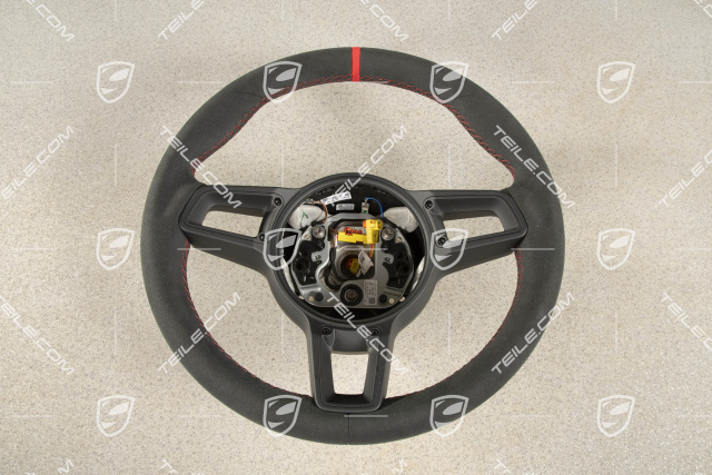 Sports Steering wheel GT, Alcantara, black/guards red, 12 o'clock marking Red