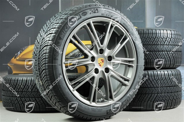 20-inch winter wheels set "Exclusive Design", rims 9,5 J x 20 ET71 + 10,5 J x 20 ET71 + Michelin Pilot Alpin 4 winter tires 275/40 R20 + 315/35 R20, Platinum (satin)