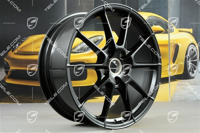 20" wheel rim set "Boxster Spyder", rims 8,5J x 20 ET57 + 10,5J x 20 ET47, black silky gloss / mat