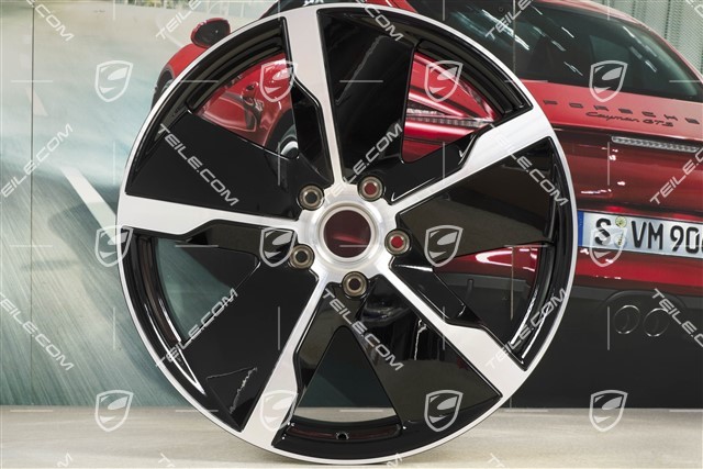 21-inch wheel rim Taycan Exclusive Design, 9,5J x 21 ET60,  front,  black high gloss, R