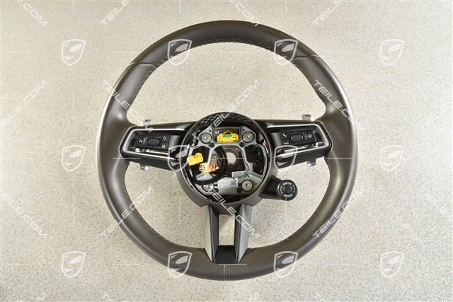 Multifunction steering wheel, 3-spoke, heated, Leather Agate Grey / Sport Chrono Package Plus