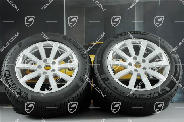 19-inch Cayenne S winter wheel set, rims 8,5J x 19 ET47 + 9,5J x 19 ET54 + Michelin winter tyres 255/55 R19 + 275/50 R19, with TPMS