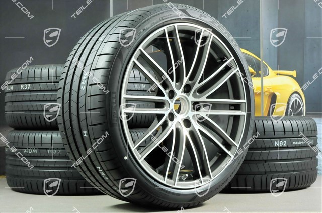 21-inch Turbo IV summer wheel set, rims 9,5J x 21 ET71 + 11,5J x 21 ET69 + Pirelli summer tires 275/35 ZR21 + 315/30 ZR21, with TPM