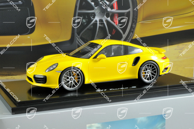 Modellauto Porsche 911 Turbo S (991 II), racinggelb, Maßstab 1:18