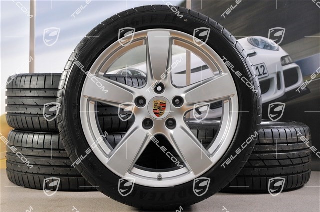 19-inch Cayman S summer wheel set, 8J x 19 ET57 + 9,5J x 19 ET45, tyres 235/40 ZR19 + 265/40 ZR19 + TPM