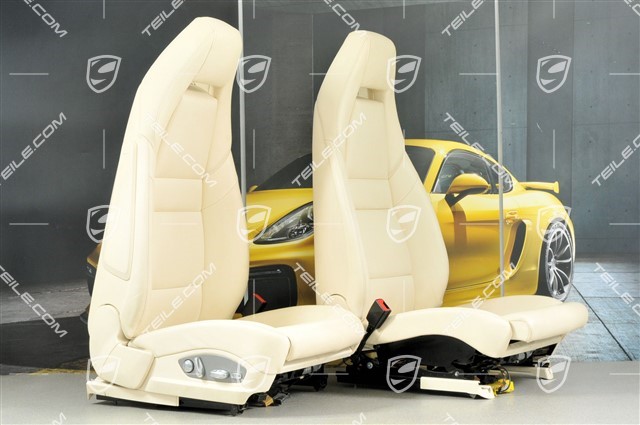 Seats, el. adjustment, leather, Cream, set, (L+R)