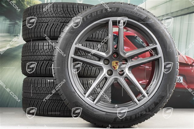 20-inch "Macan Turbo" winter wheels set, rims 9J x 20 ET26 + 10J x 20 ET19 + NEW Michelin Latitude Alpin 5 winter tyres 265/45 R20 + 295/40 R20, BORBET Titanum, with TPMS