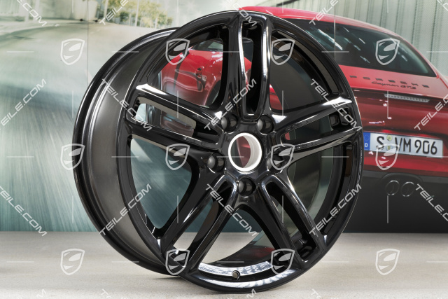 19-inch Panamera TURBO wheel set, 10J x 19 ET61 + 9J x 19 ET60, black high gloss