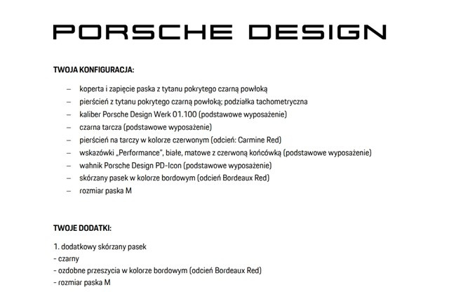 Zegarek Porsche Design custom-built Chronograph