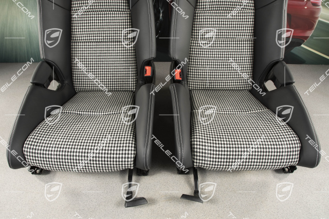 Bucket seats GT3RS / GT2RS, Carbon, leather+Pepita, black, set, L+R