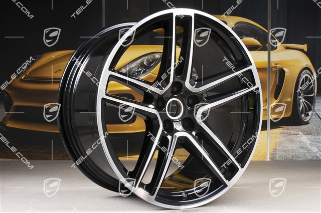 20-inch alloy wheel "Macan Turbo", 9J x 20 ET26 + 10J x 20 ET19, BORBET, Jet Black Met.