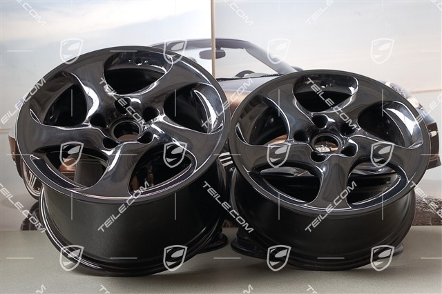 18-inch Turbo Look II wheel set, 8J x 18 ET50 + 11J x 18 ET45, black