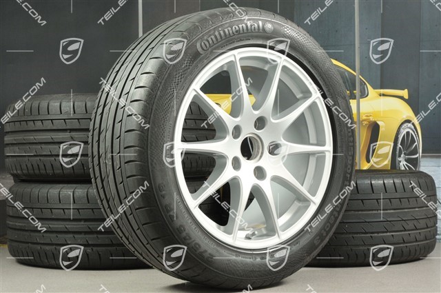 18-inch summer wheel set Panamera S, wheels 8J x 18 ET59 + 9J x 18 ET53 + NEW continental summer tyres 245/50 18 + 275/45 18